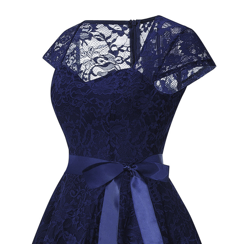 Robe Inspiration Vintage Été Bleu
