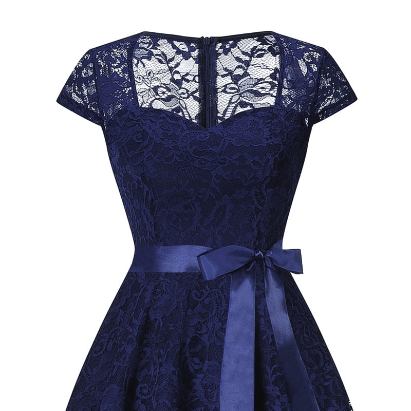 Robe Inspiration Vintage Été Bleu