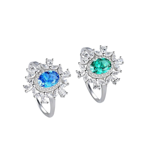 Bague Vintage Bleu Argenté
