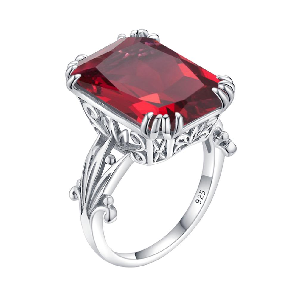 Bague Vintage Rectangulaire Avec Rubis