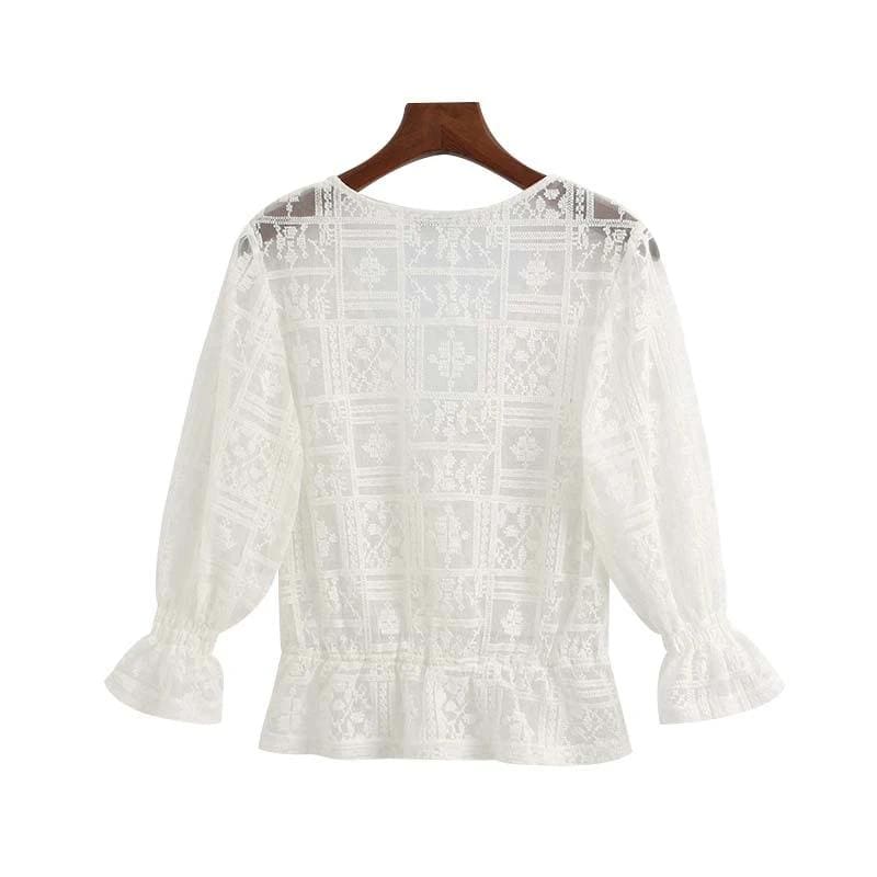 Blouse Blanche Rétro