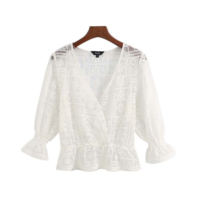 Blouse Blanche Rétro