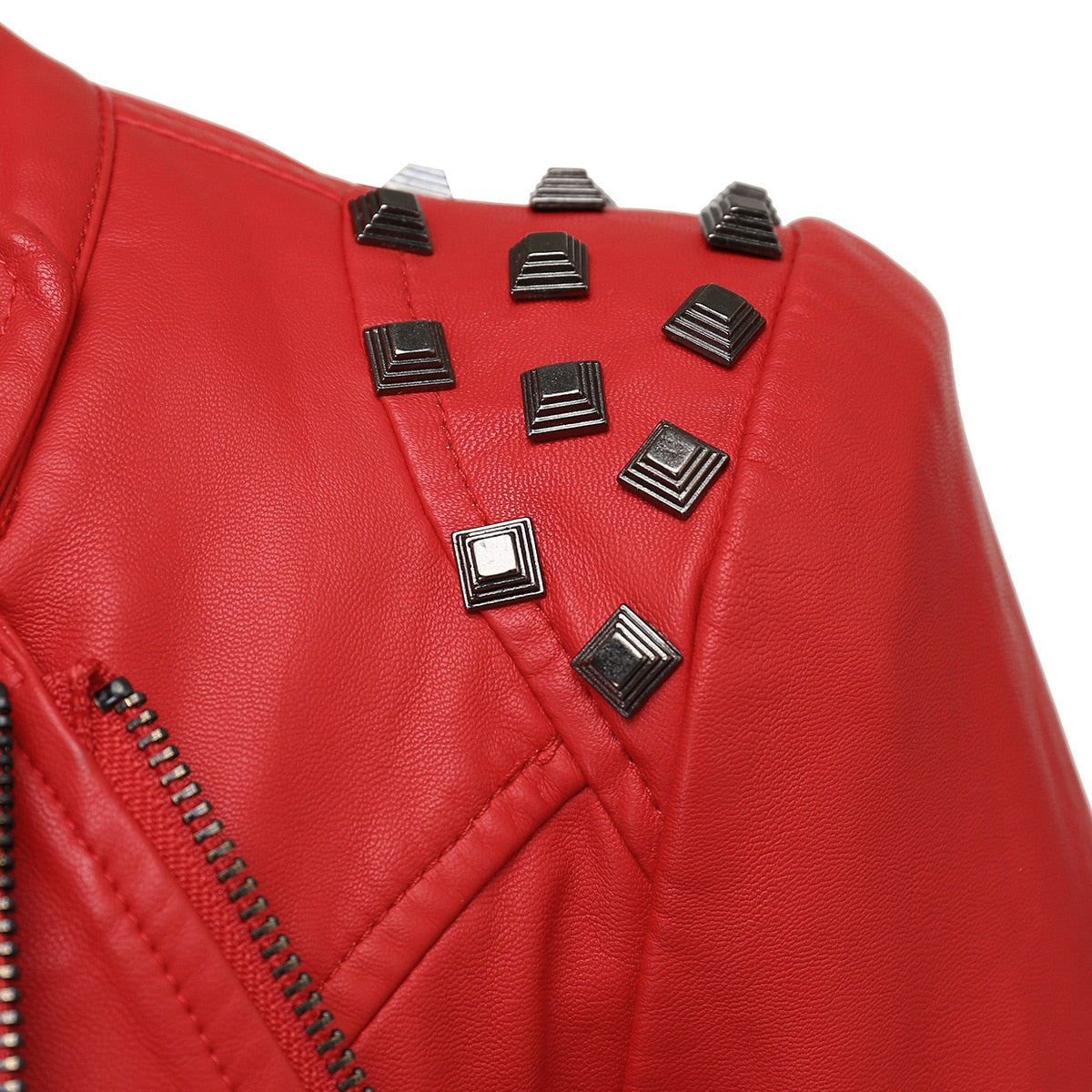 Femme Veste Cuir Vintage