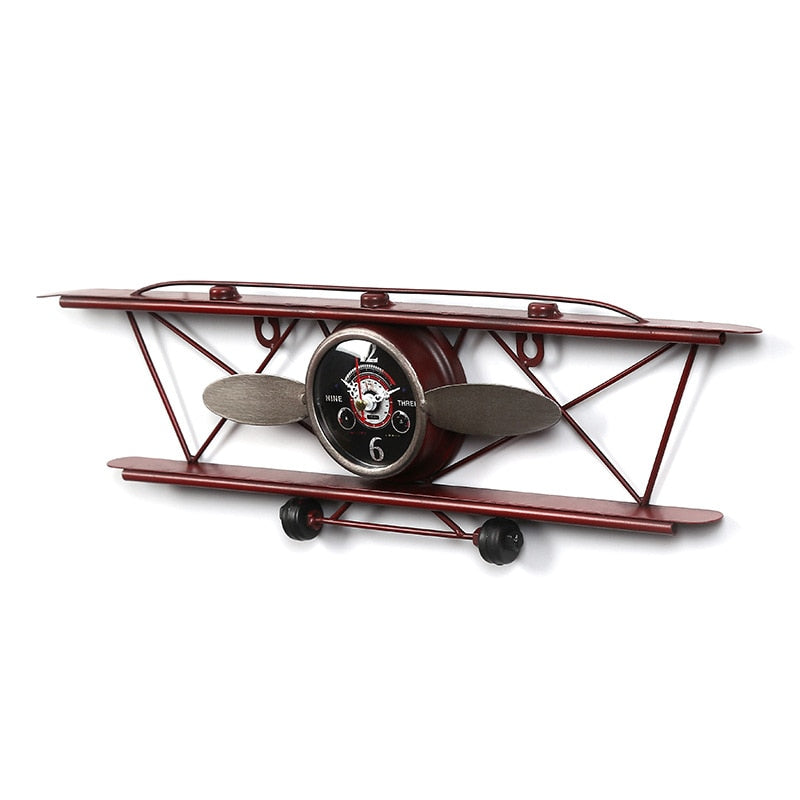 Horloge murale avion vintage