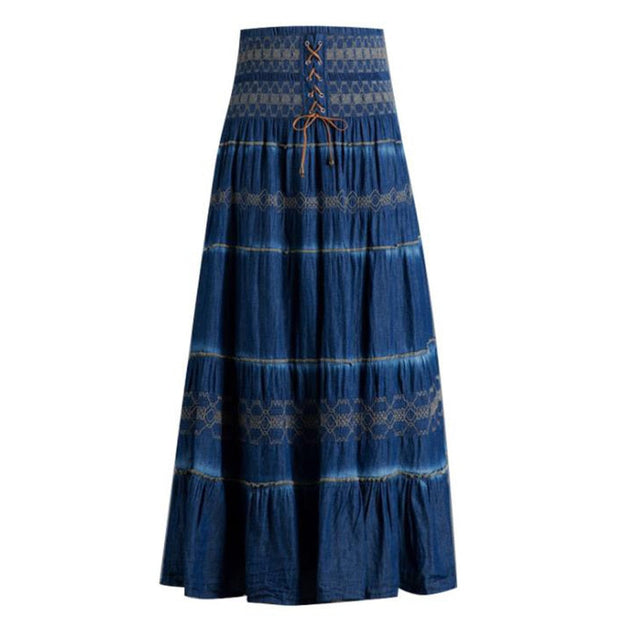 Jupe Longue Médiévale Femme Grande Taille - Style Vintage, Taille Haute, Boutons, Coupe Ample (polyester)