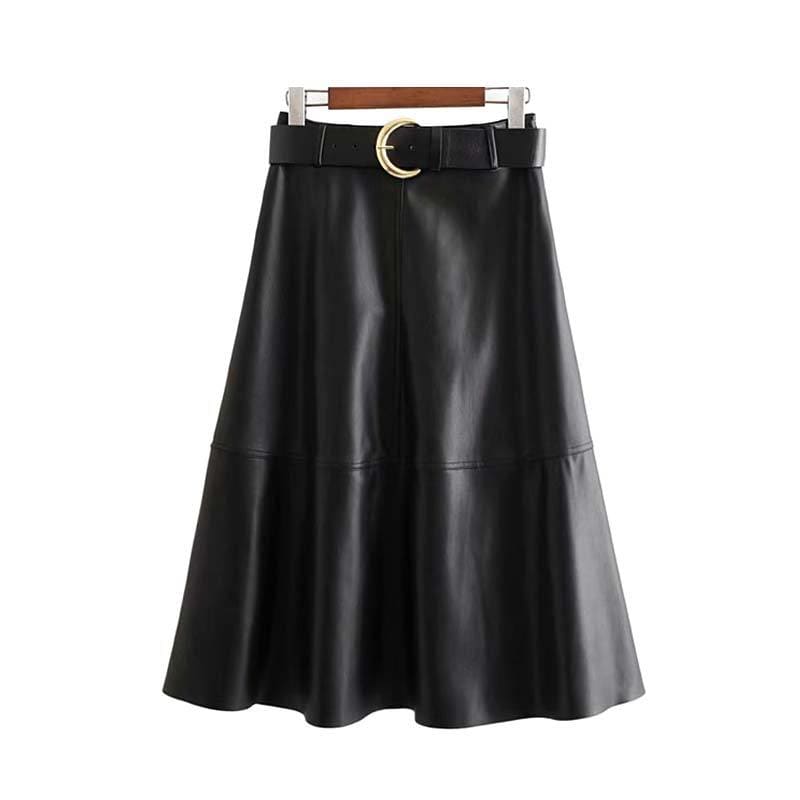 Jupe Longue Cuir Vintage