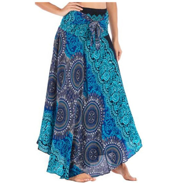 Jupe Longue Maxi Femme à Volants - Taille Élastique Haute - Style Vintage, Décontracté - Pour Bureau, Soirée - Taille S à 5XL - 8