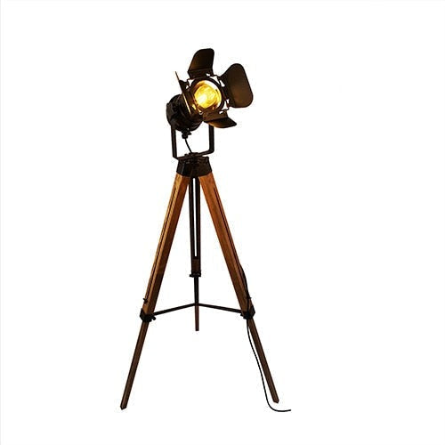 Lampe Tripode Vintage Bois