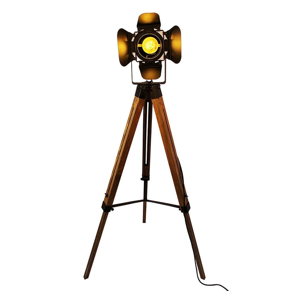 Lampe Tripode Vintage Bois