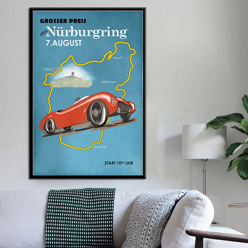 Poster Course Automobile Vintage
