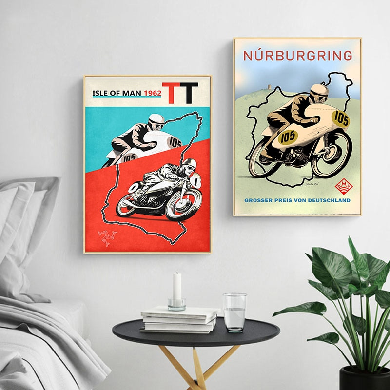 Poster Course Automobile Vintage