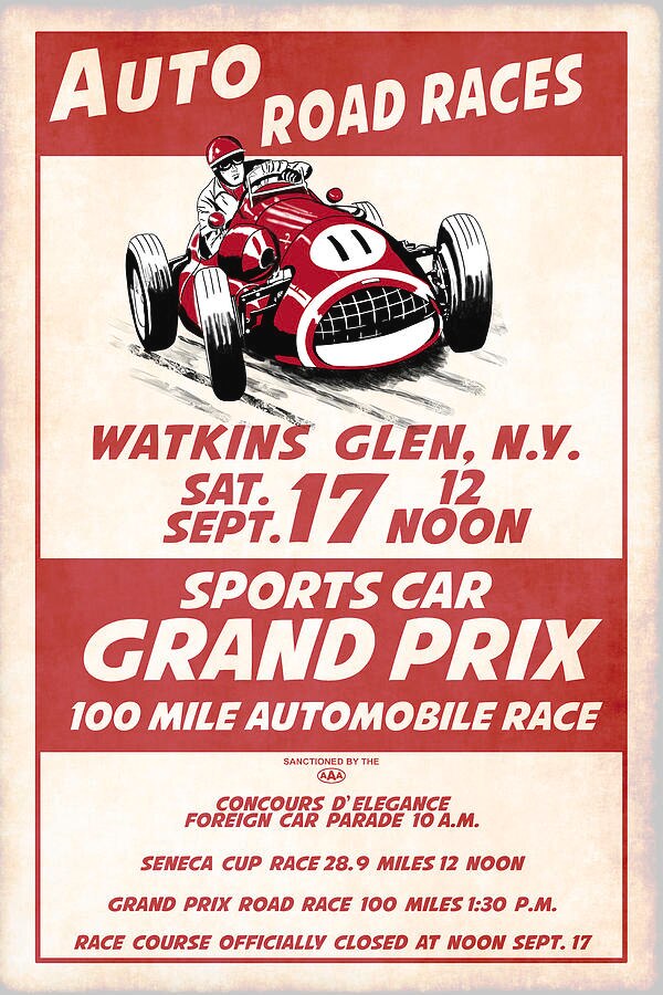 Poster Course Automobile Vintage