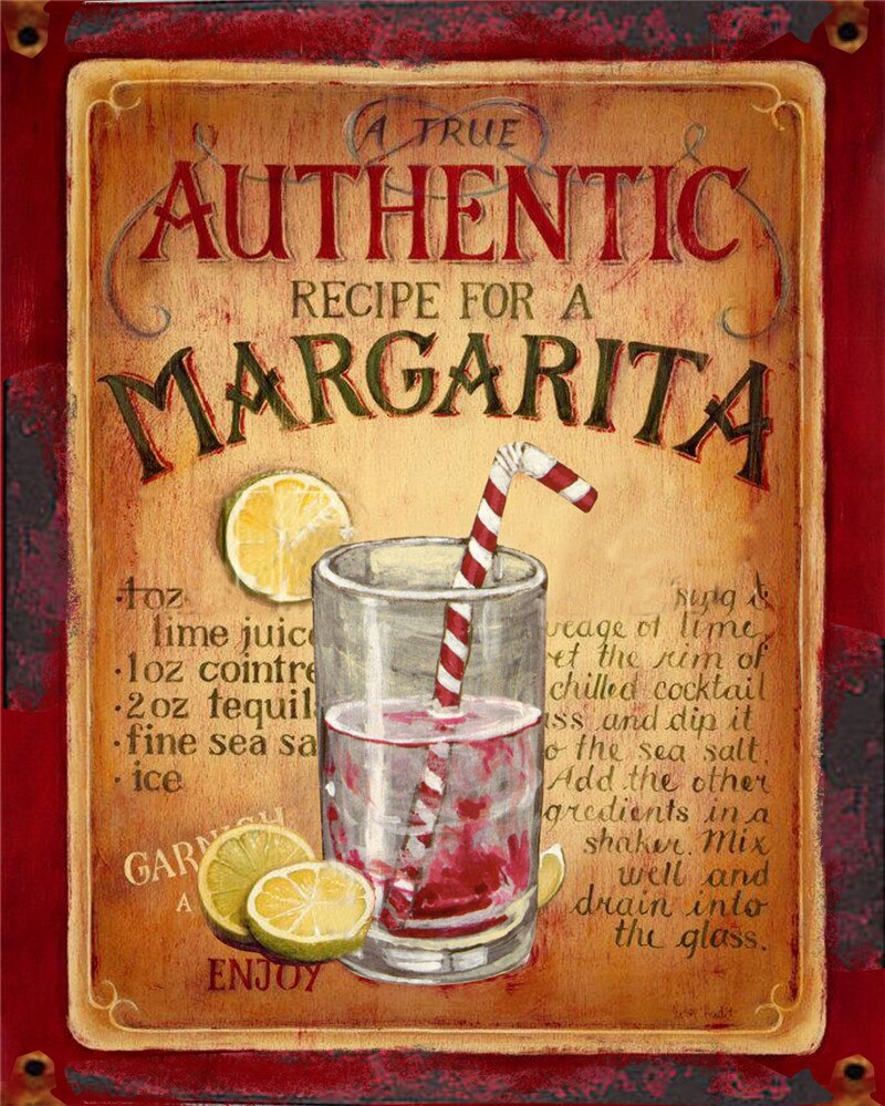 Poster Vintage De Cocktail