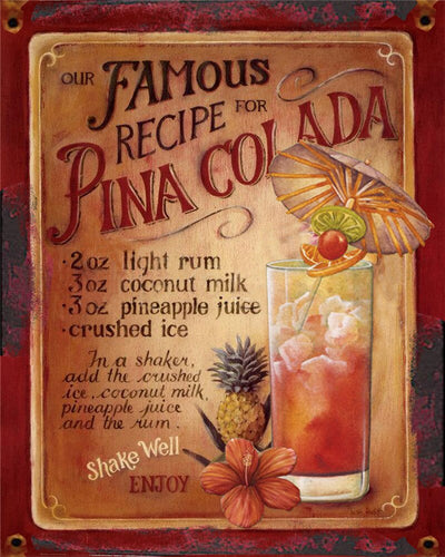 Poster Vintage De Cocktail