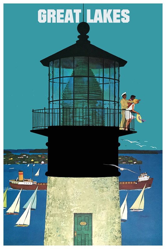 Poster Vintage Plage 50S