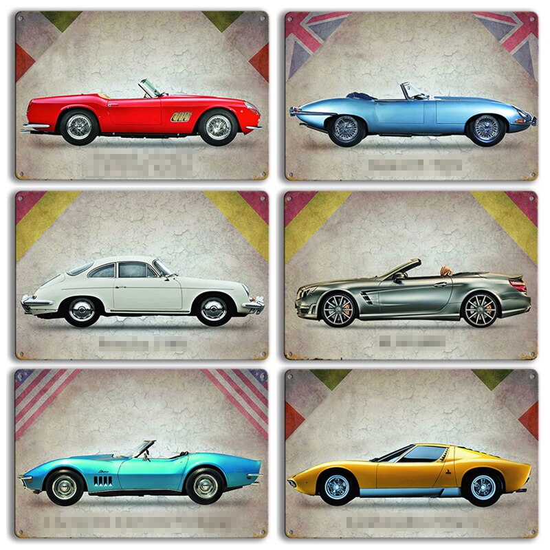 Poster Voiture Course Vintage