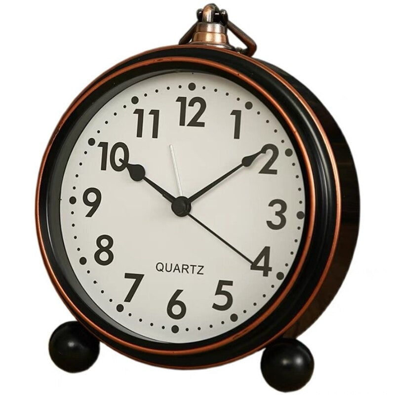 Réveil Vintage Rond Noir