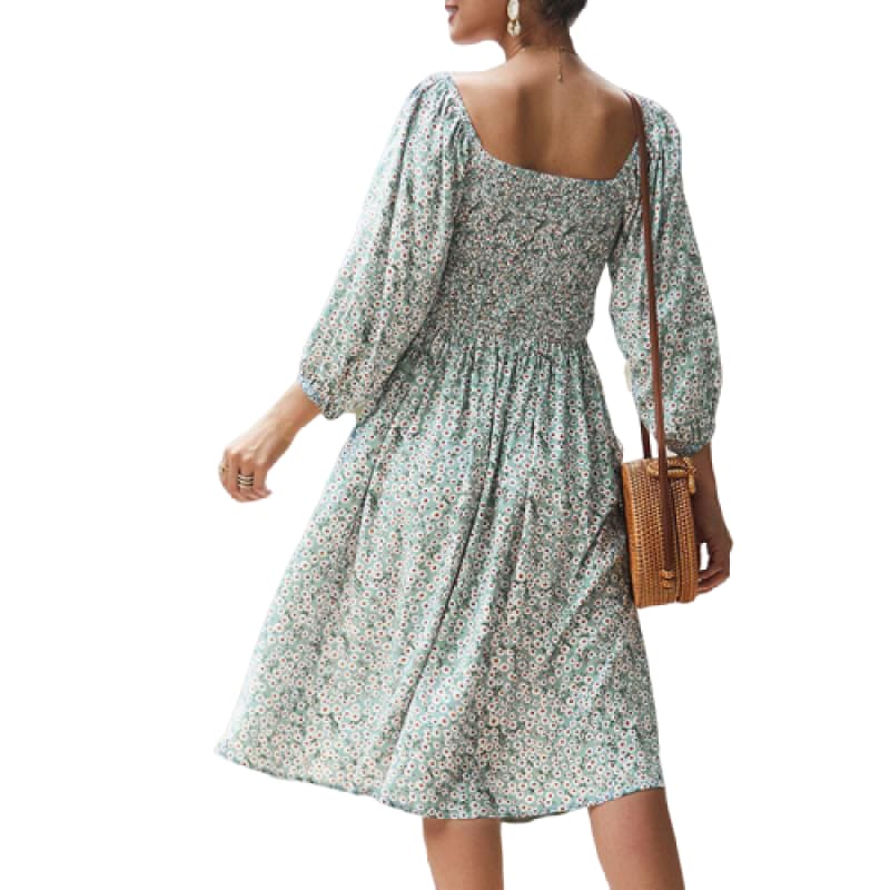 Robe À Motif Floral Vintage