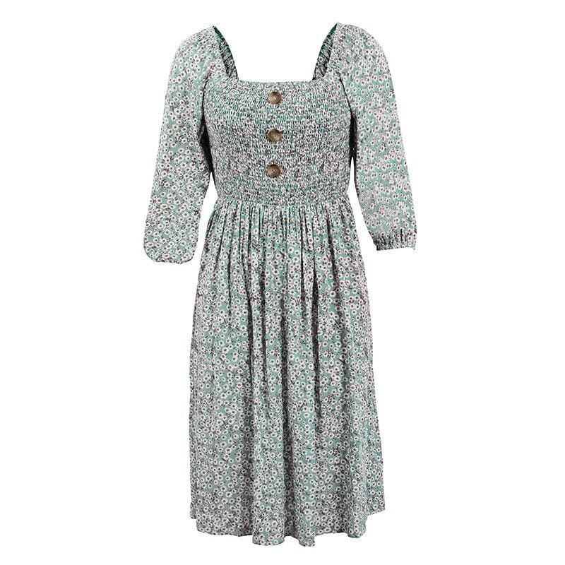 Robe À Motif Floral Vintage