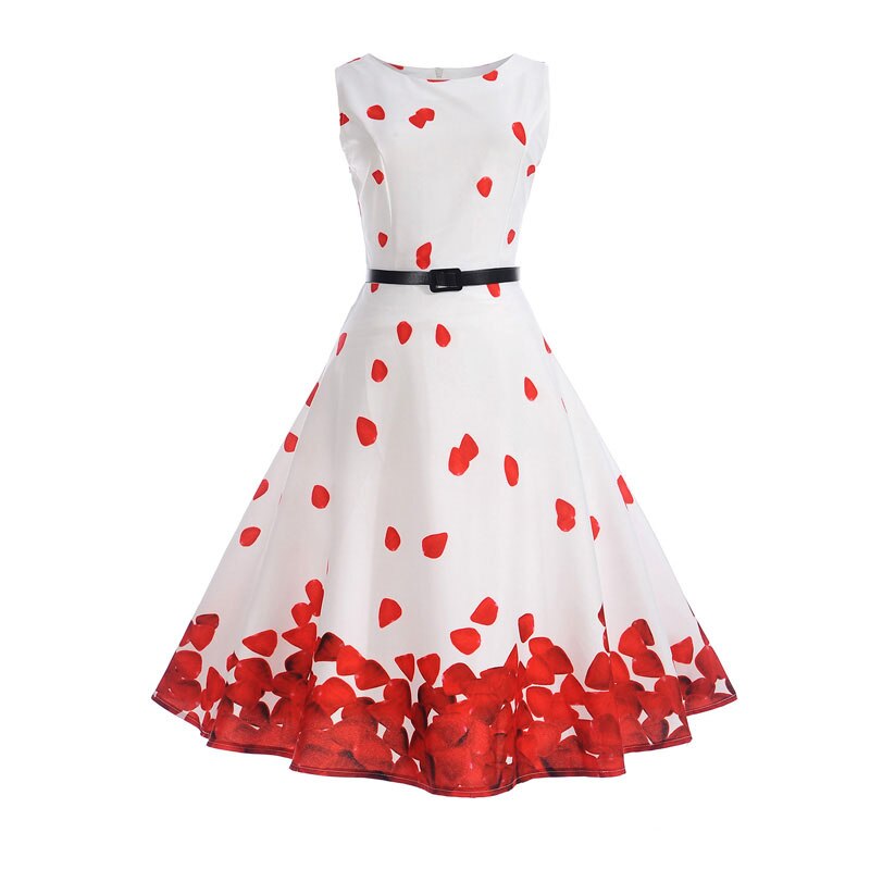 robe année 50 - pétales de roses