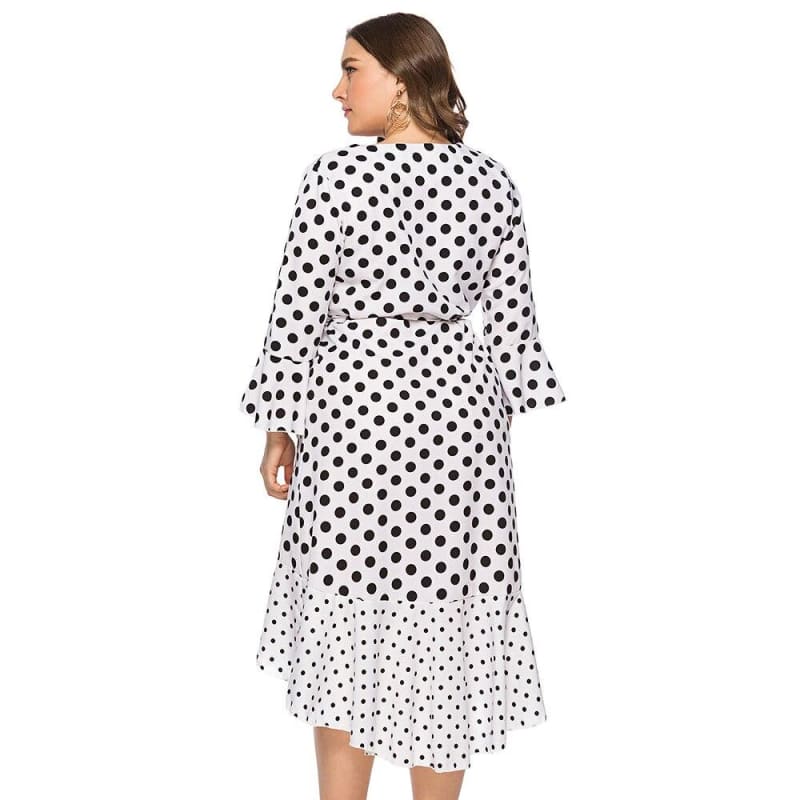 Robe Blanche Petit Pois Grande Taille Vintage
