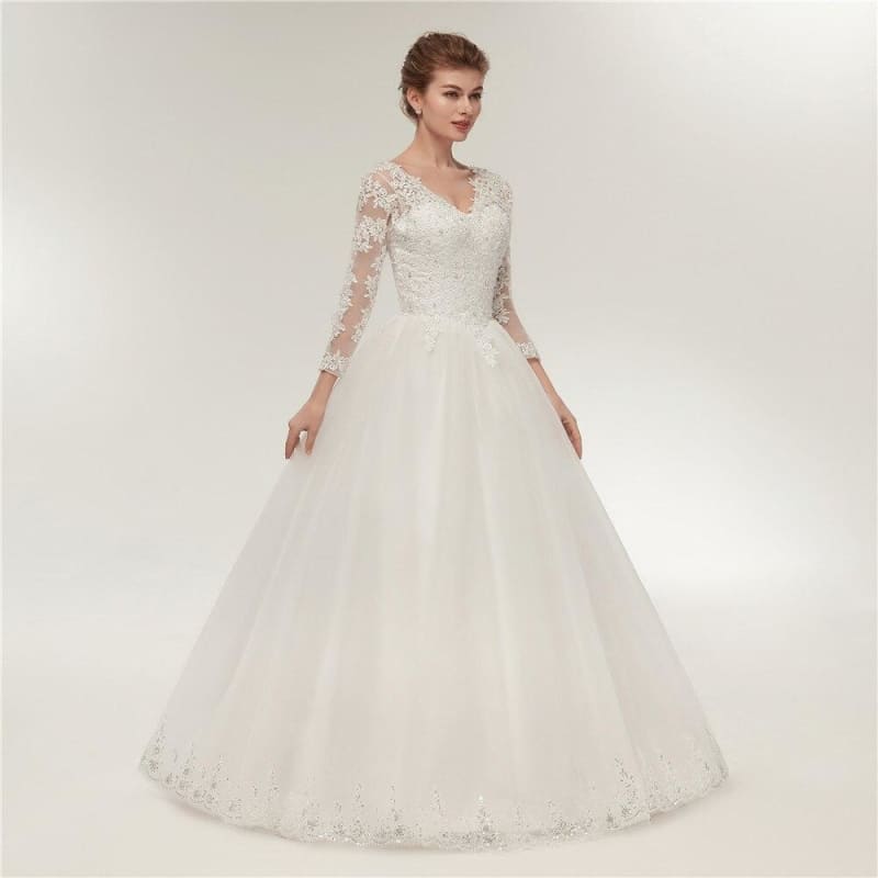 Robe De Mariée Vintage Longue Blanche