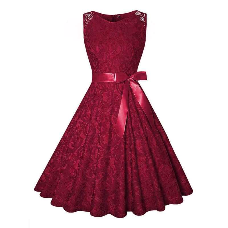 Robe Femme Rouge Vintage