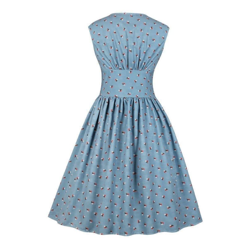 Robe Inspiration Vintage Bleu