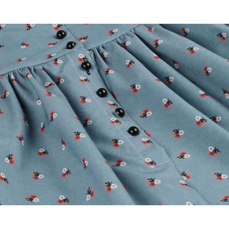 Robe Inspiration Vintage Bleu