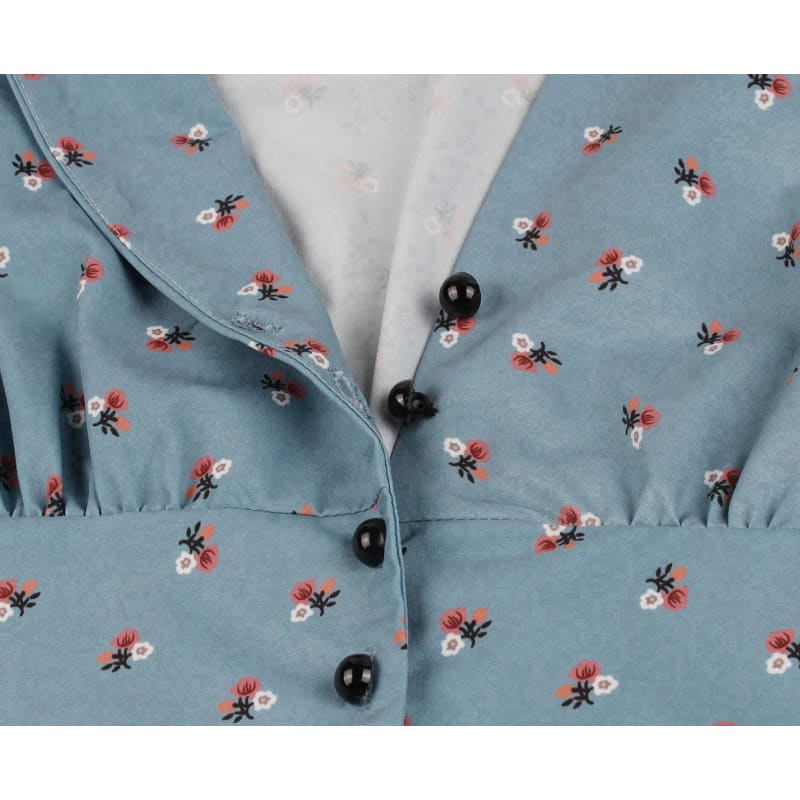 Robe Inspiration Vintage Bleu