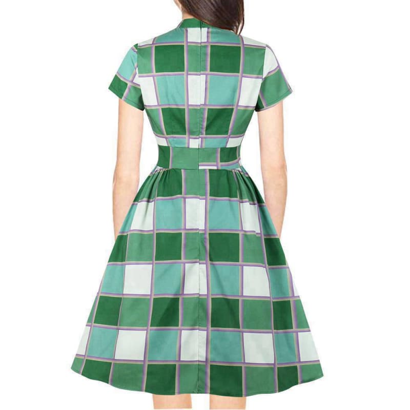 Robe Longue Rétro Vert