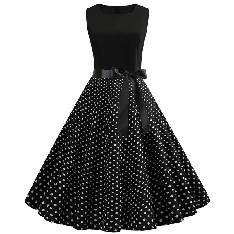 Robe Noir Blanc Vintage