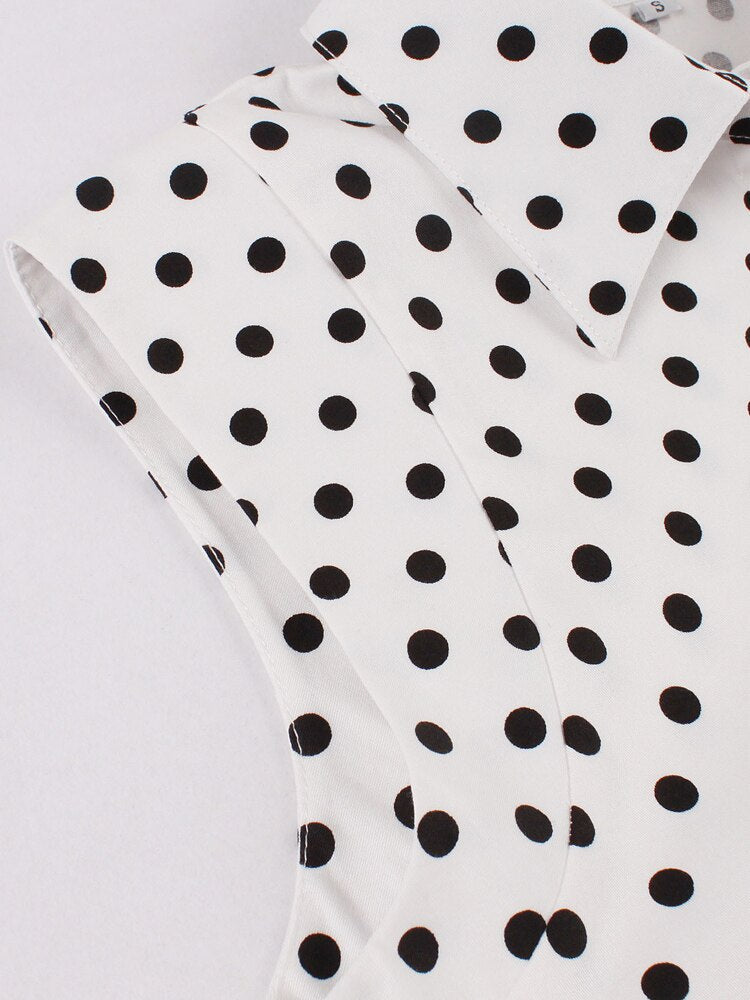 Robe Rétro Vintage Été Blanc