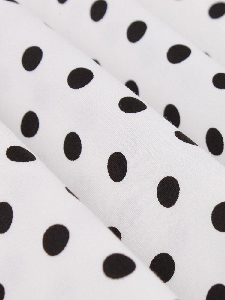 Robe Rétro Vintage Été Blanc