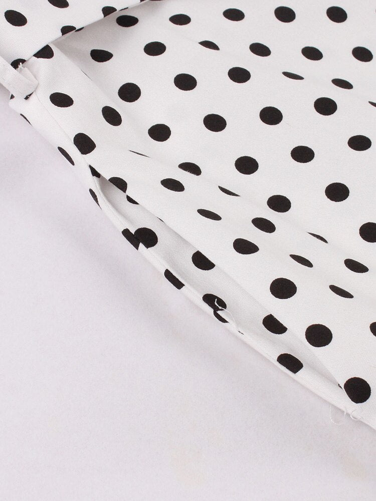 Robe Rétro Vintage Été Blanc