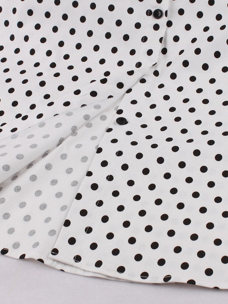 Robe Rétro Vintage Été Blanc