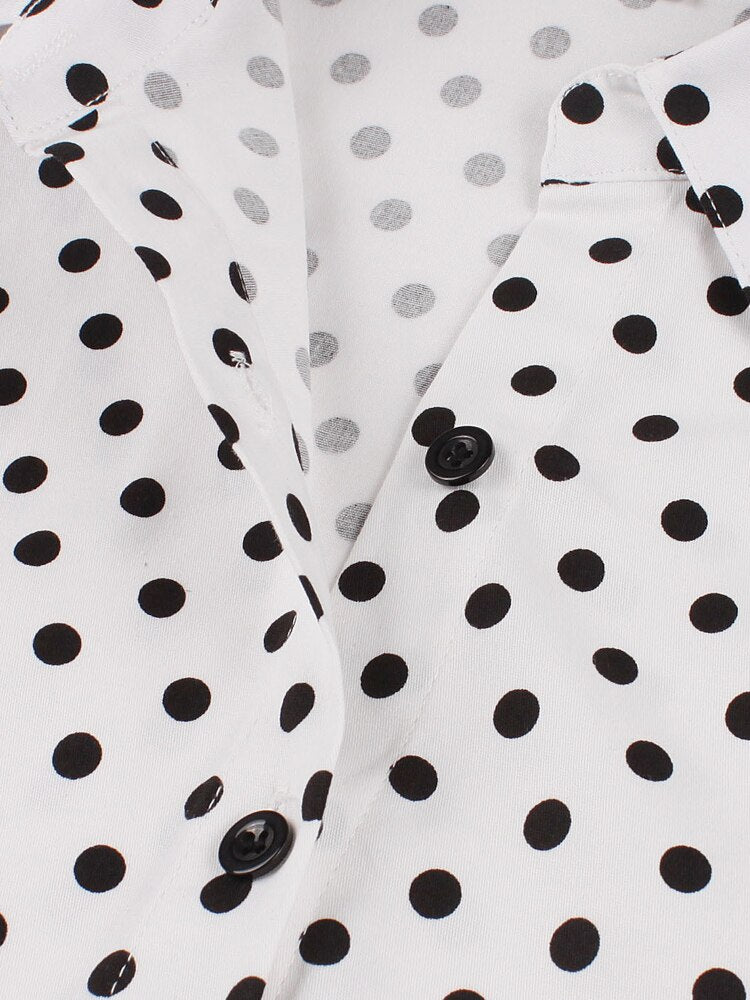 Robe Rétro Vintage Été Blanc