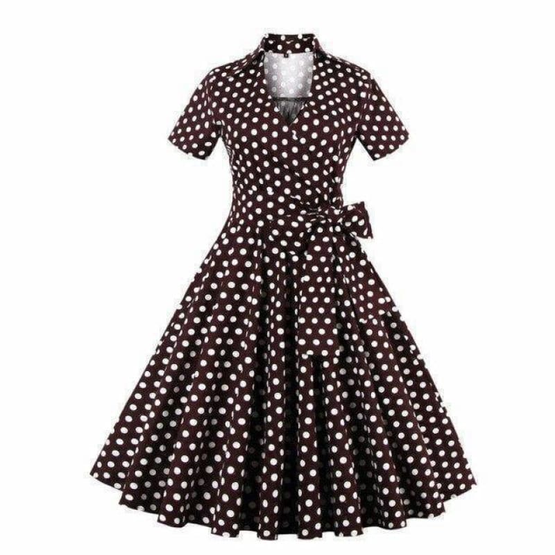 Robe Rouge À Pois Blanc