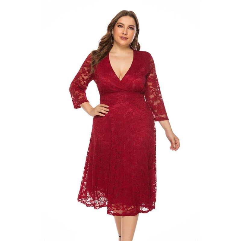 Robe Rouge Vintage Grande Taille