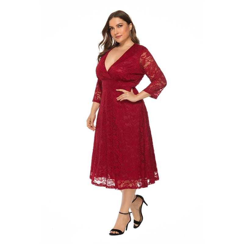 Robe Rouge Vintage Grande Taille