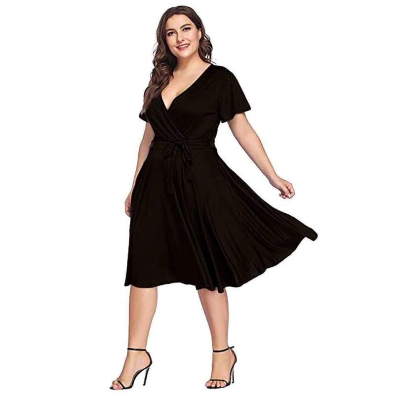 Robe Très Grande Taille Vintage Noir