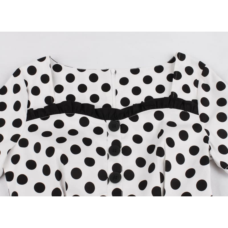 Robe Vintage Blanc A Pois