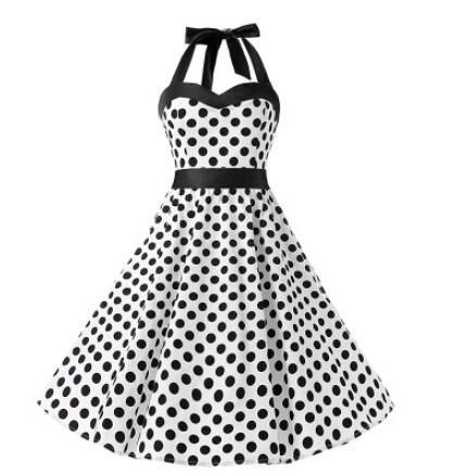Robe Vintage Blanc A Pois