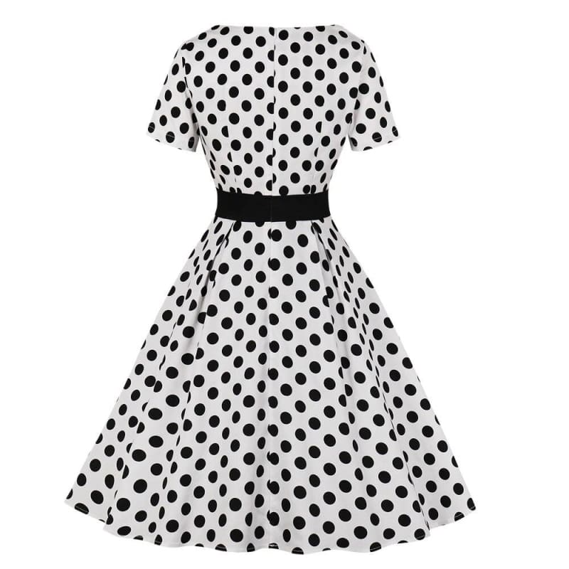 Robe Vintage Blanc A Pois