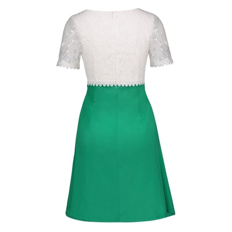 Robe Vintage Blanc Et Verte