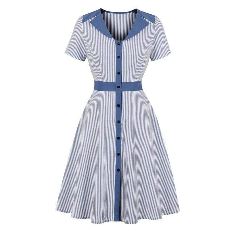 Robe Vintage Bleu Blanc