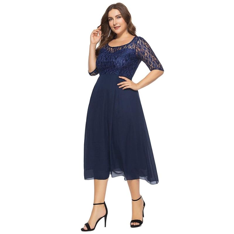 Robe Vintage Bleu Grande Taille