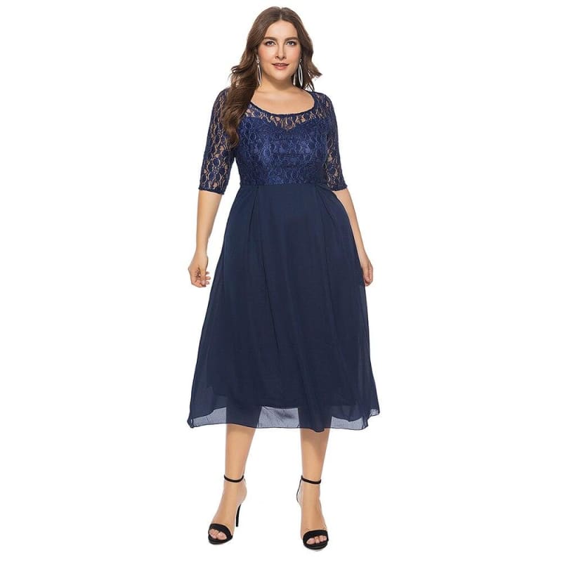 Robe Vintage Bleu Grande Taille