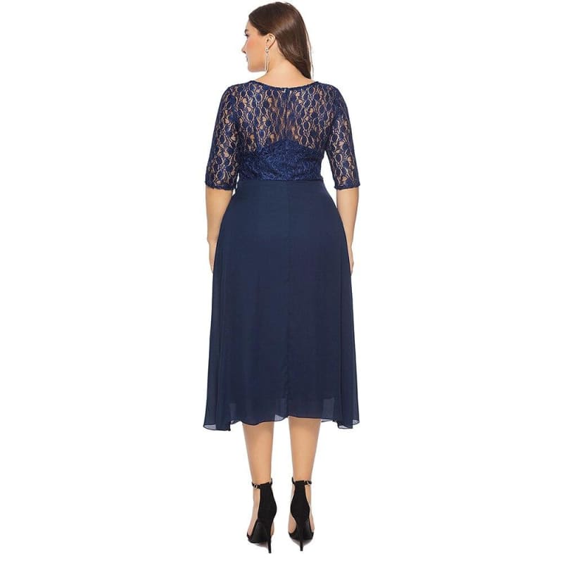 Robe Vintage Bleu Grande Taille