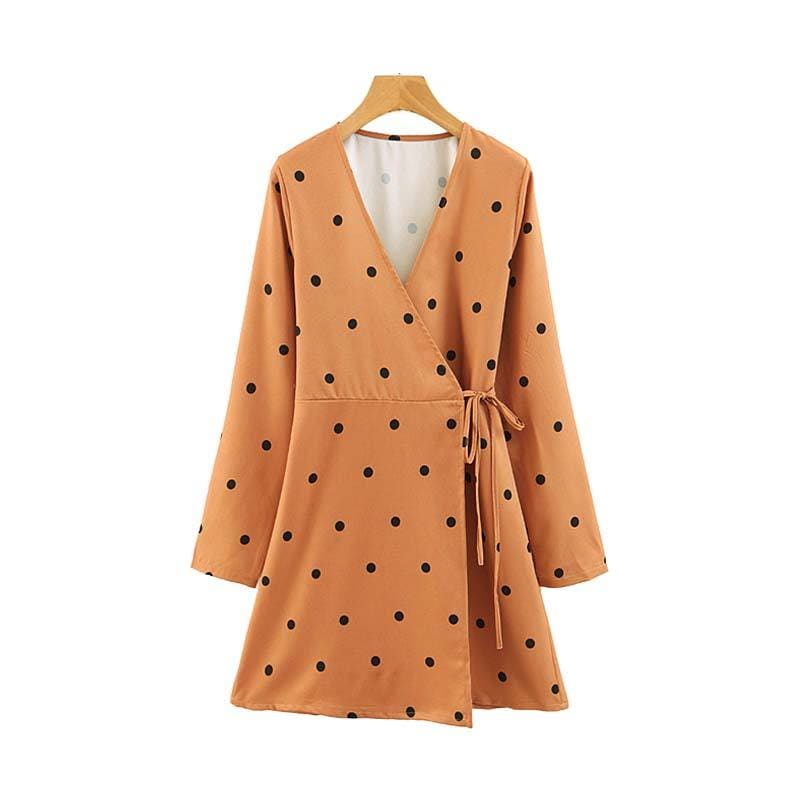 Robe Vintage Orange À Pois